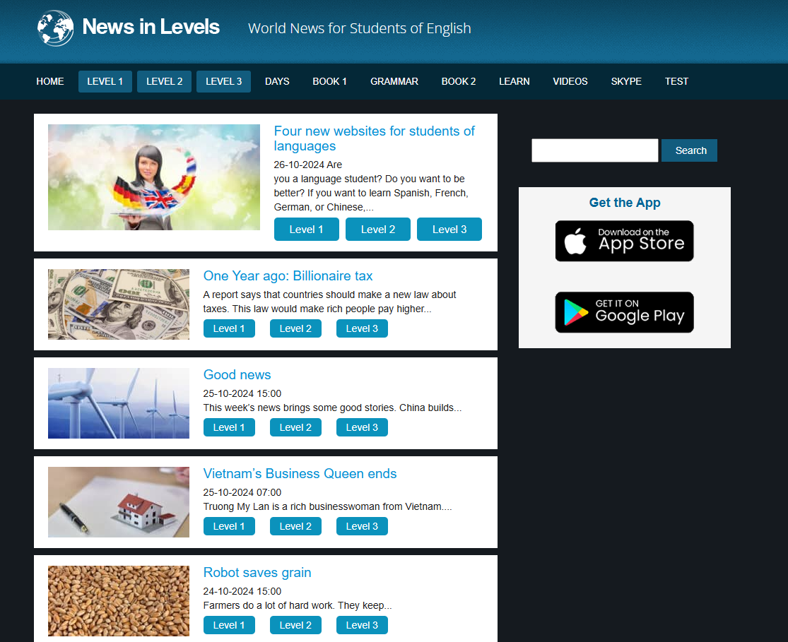 News in Levels